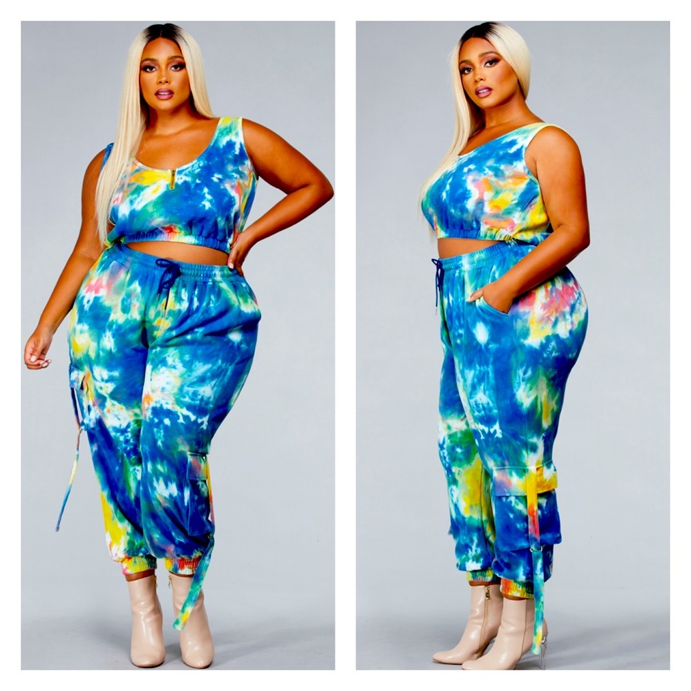 ➕ TieDye Crop Jogger Set